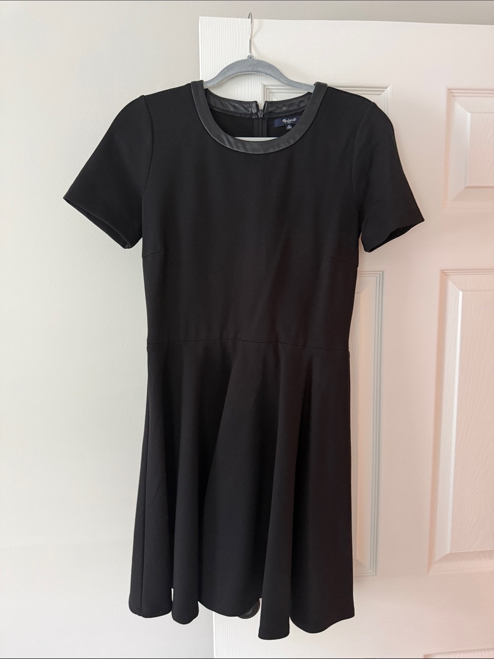 Madewell Black Short-Sleeve Fit & Flare Mini Dress